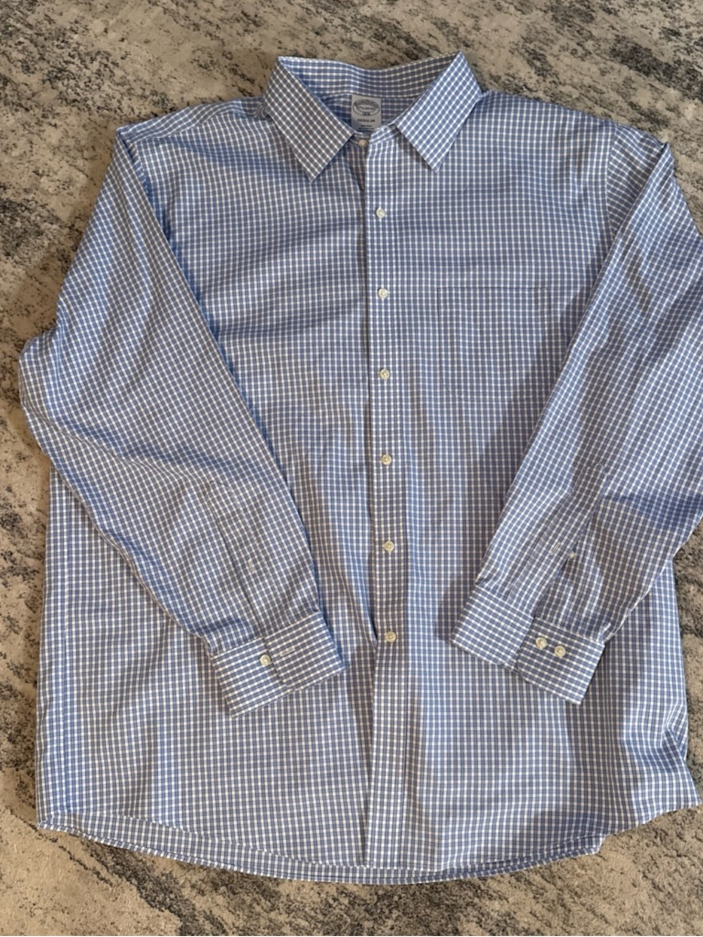 Brooks Brothers Blue and White Check Dress Shirt